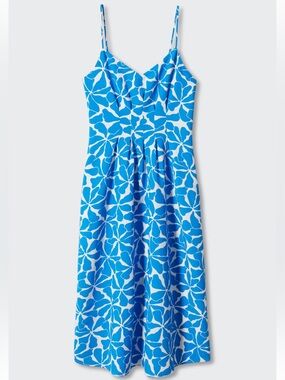 MANGO spaghetti strap floral print dress